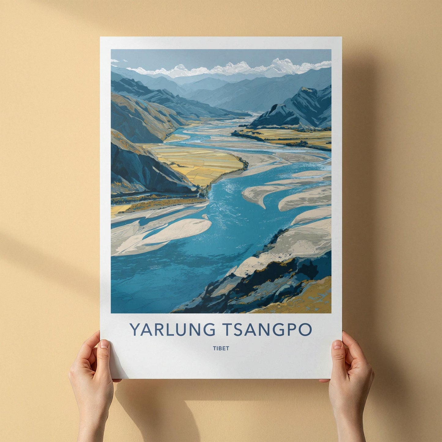 YARLUNG TSANGPO Poster - Tibet Travel Art - Winding River Valley Home Decor