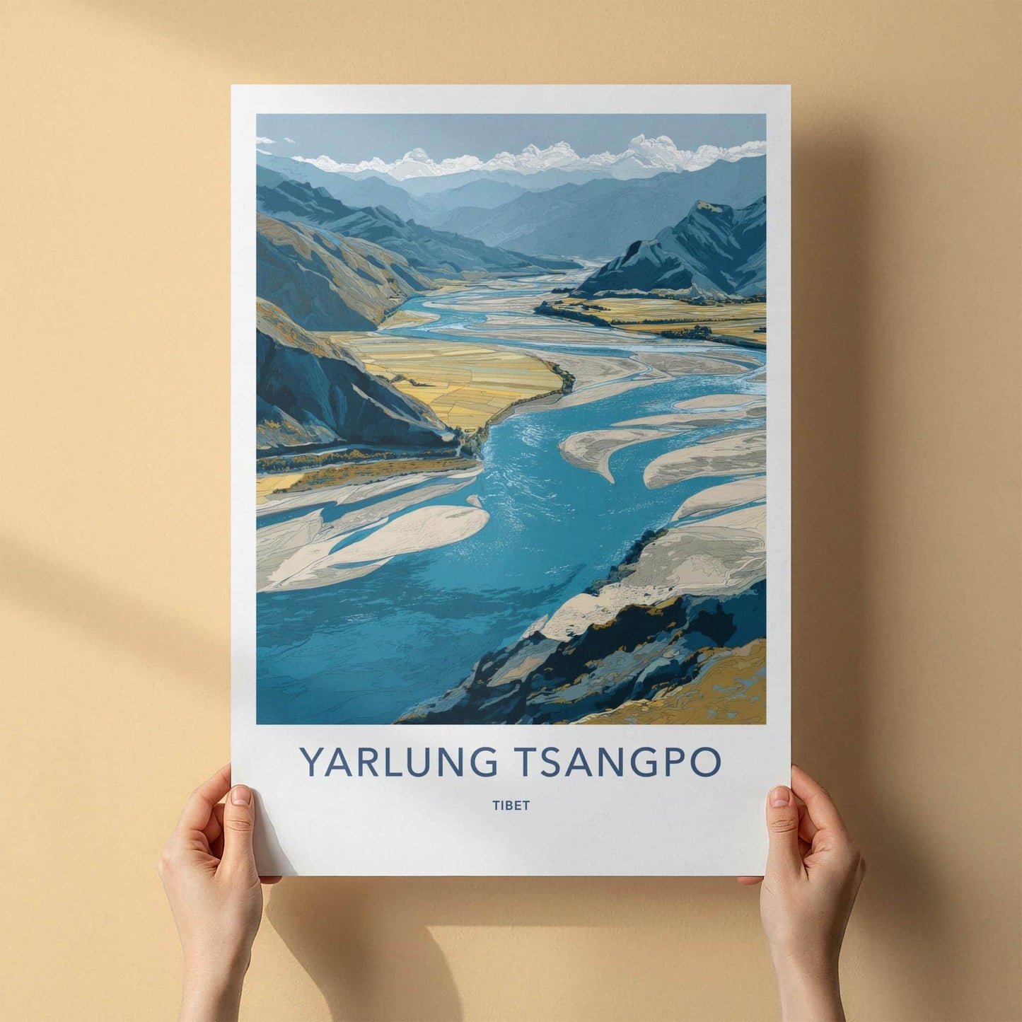 YARLUNG TSANGPO Poster - Tibet Travel Art - Winding River Valley Home Decor