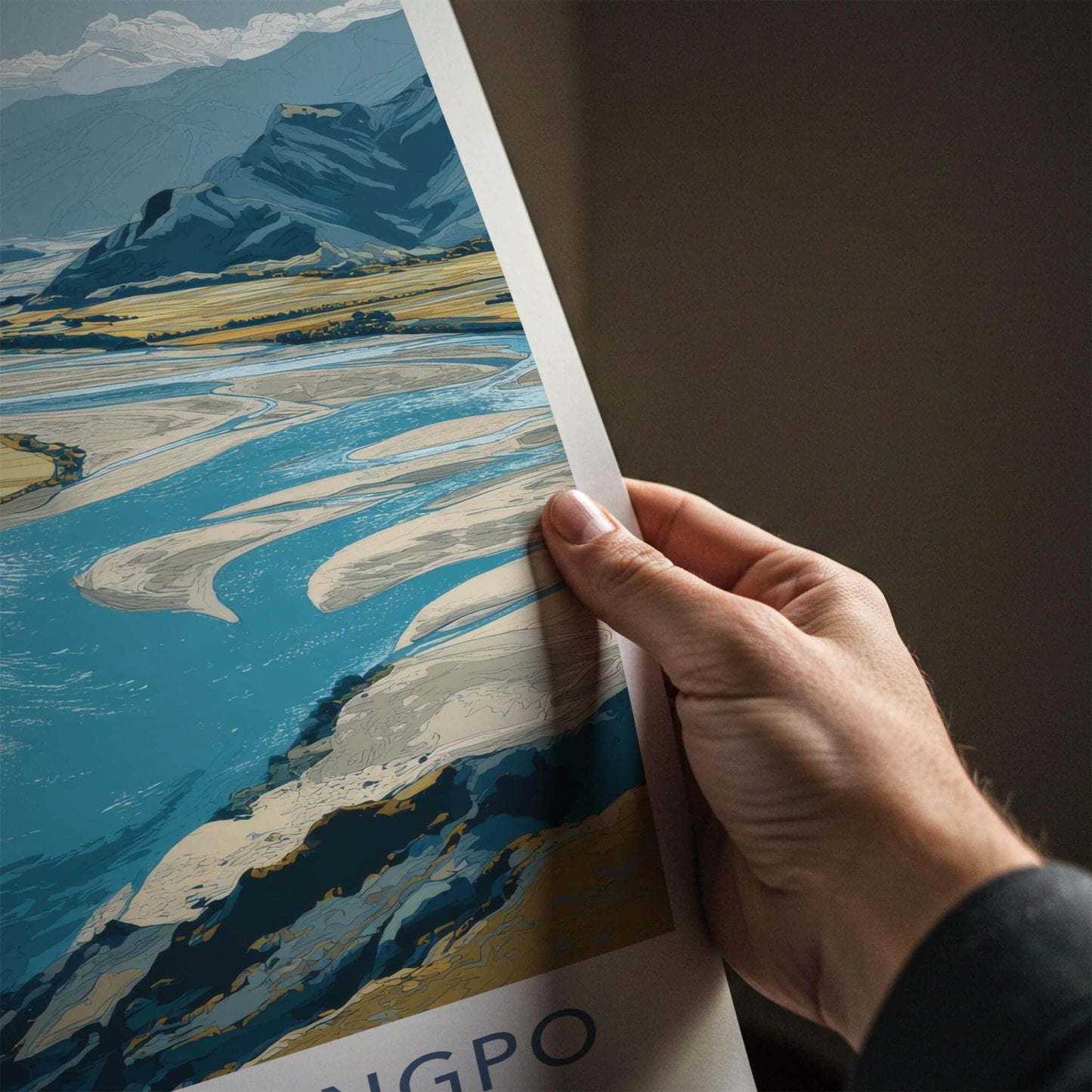 YARLUNG TSANGPO Poster - Tibet Travel Art - Winding River Valley Home Decor