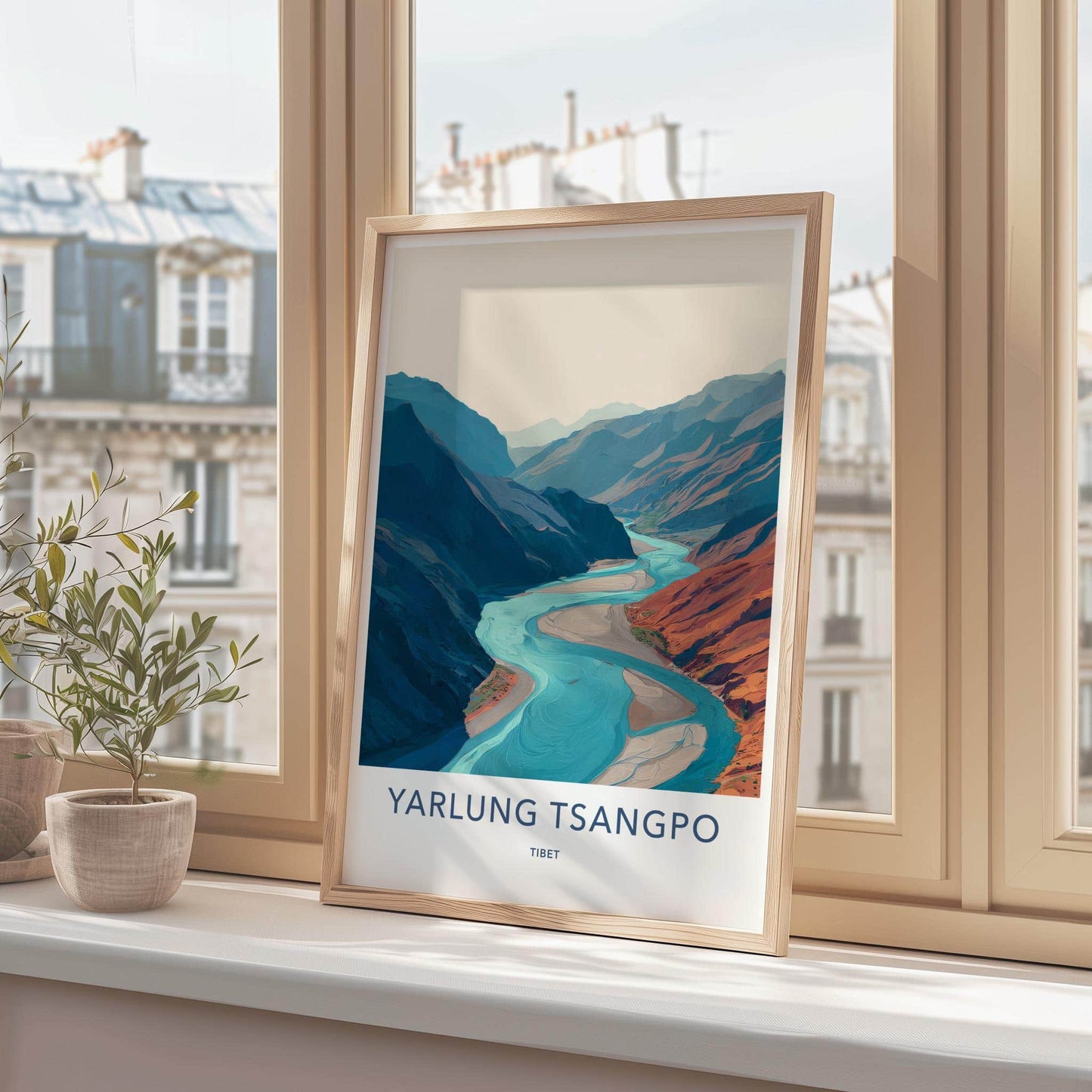 Yarlung Tsangpo Poster - Tibet Travel Art - Winding River Valley Home Decor