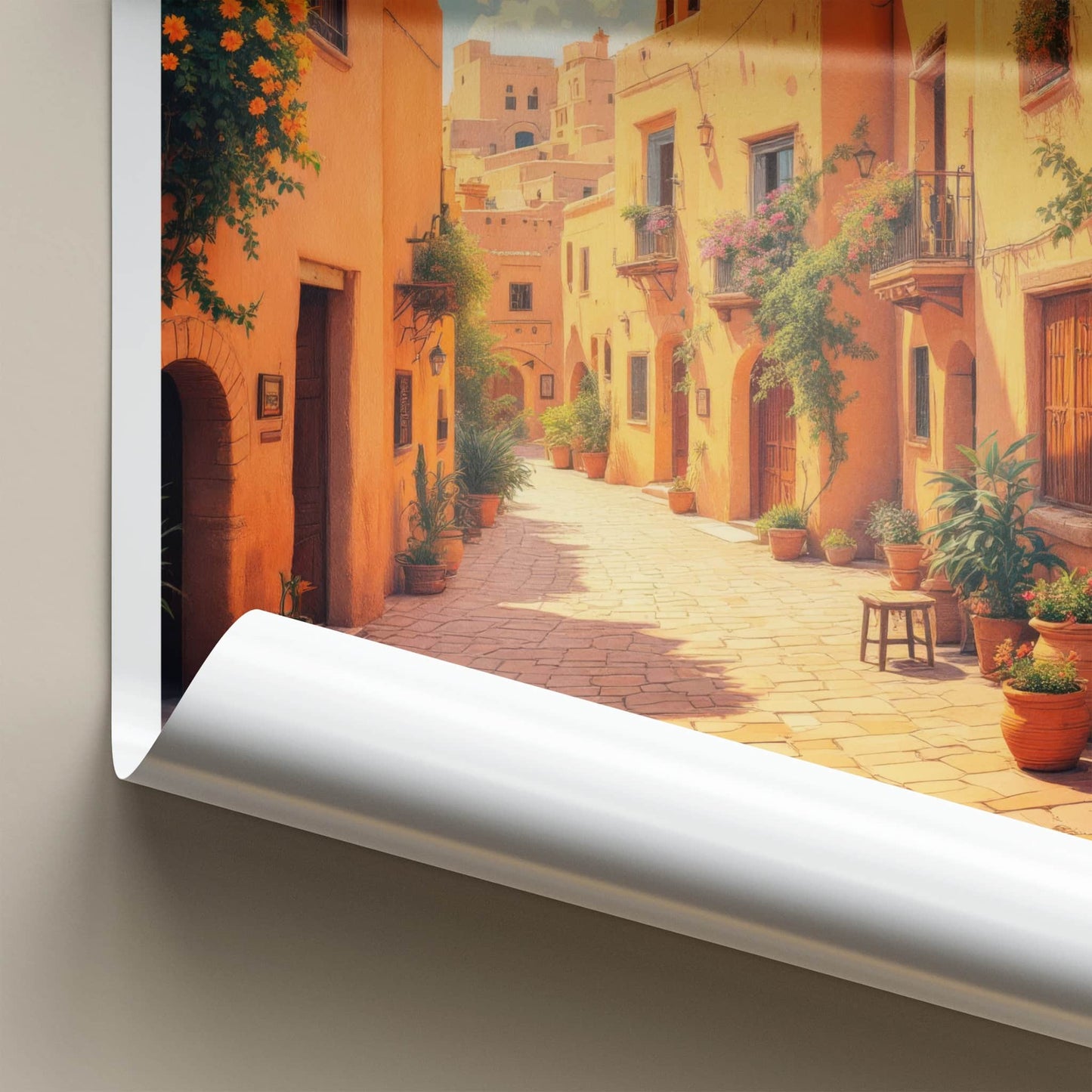 Yazd Poster - Iran Travel Art - Warm Historic Street Home Decor