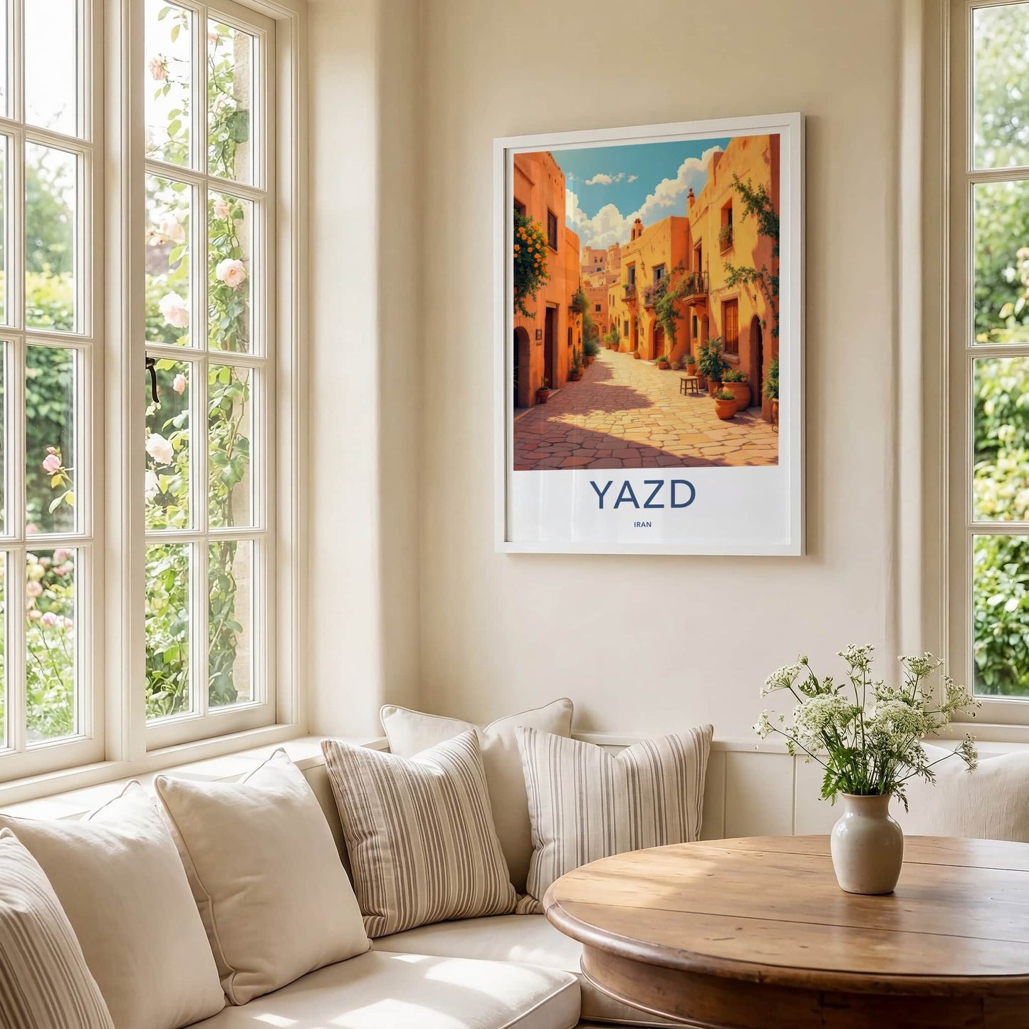 Yazd Poster - Iran Travel Art - Warm Historic Street Home Decor