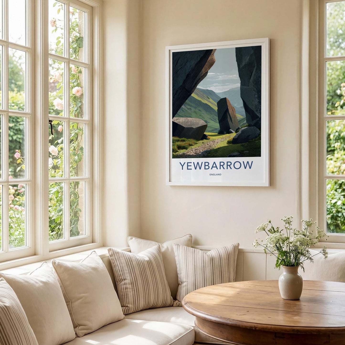 Yewbarrow Poster - England Travel Art - Rocky Valley Path Home Decor