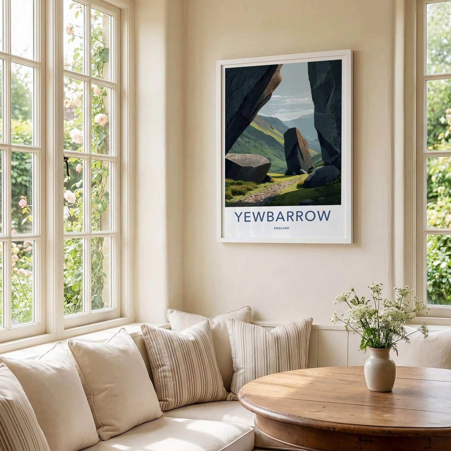 Yewbarrow Poster - England Travel Art - Rocky Valley Path Home Decor