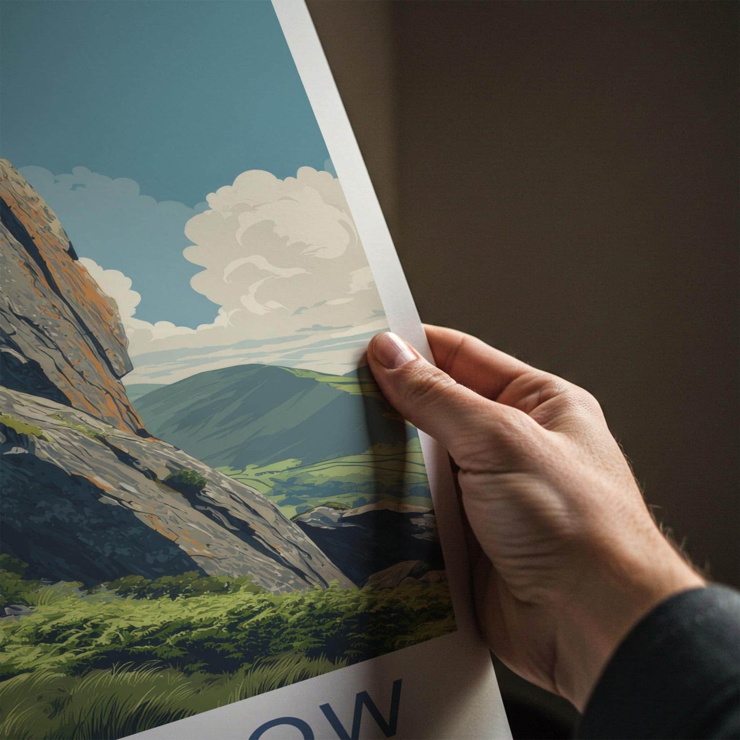 Yewbarrow Poster - England Travel Art - Rugged Mountain Landscape Home Decor