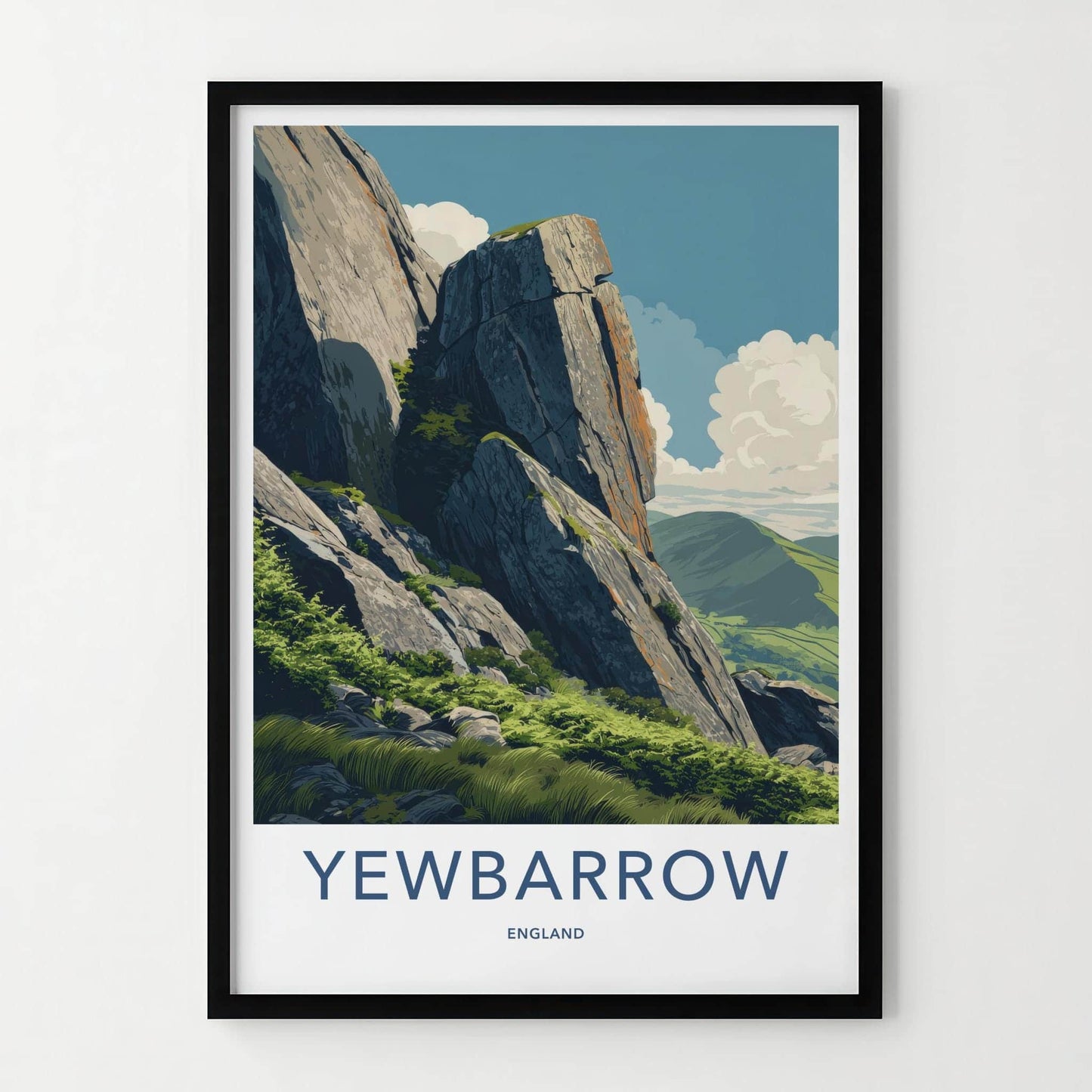 Yewbarrow Poster - England Travel Art - Rugged Mountain Landscape Home Decor