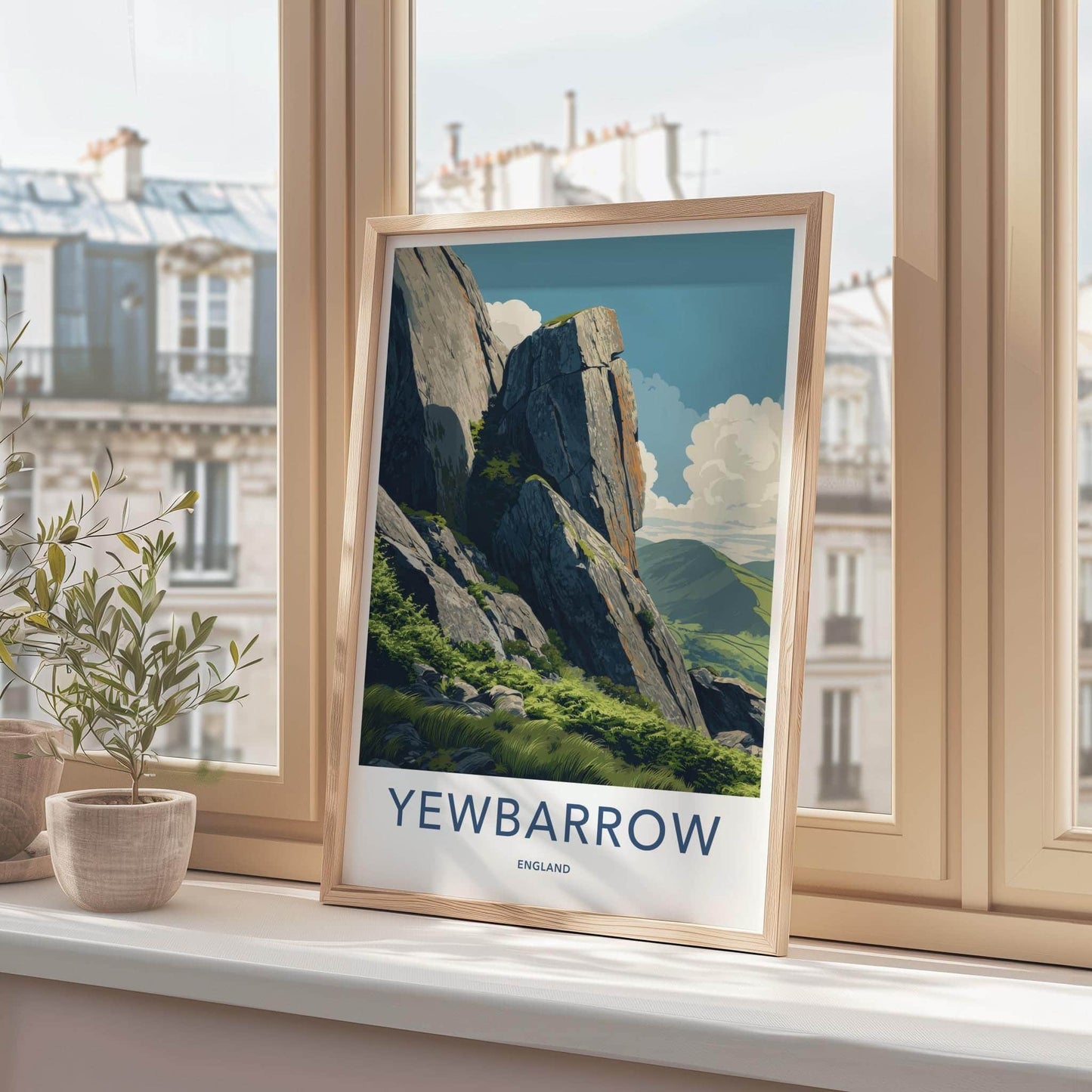 Yewbarrow Poster - England Travel Art - Rugged Mountain Landscape Home Decor