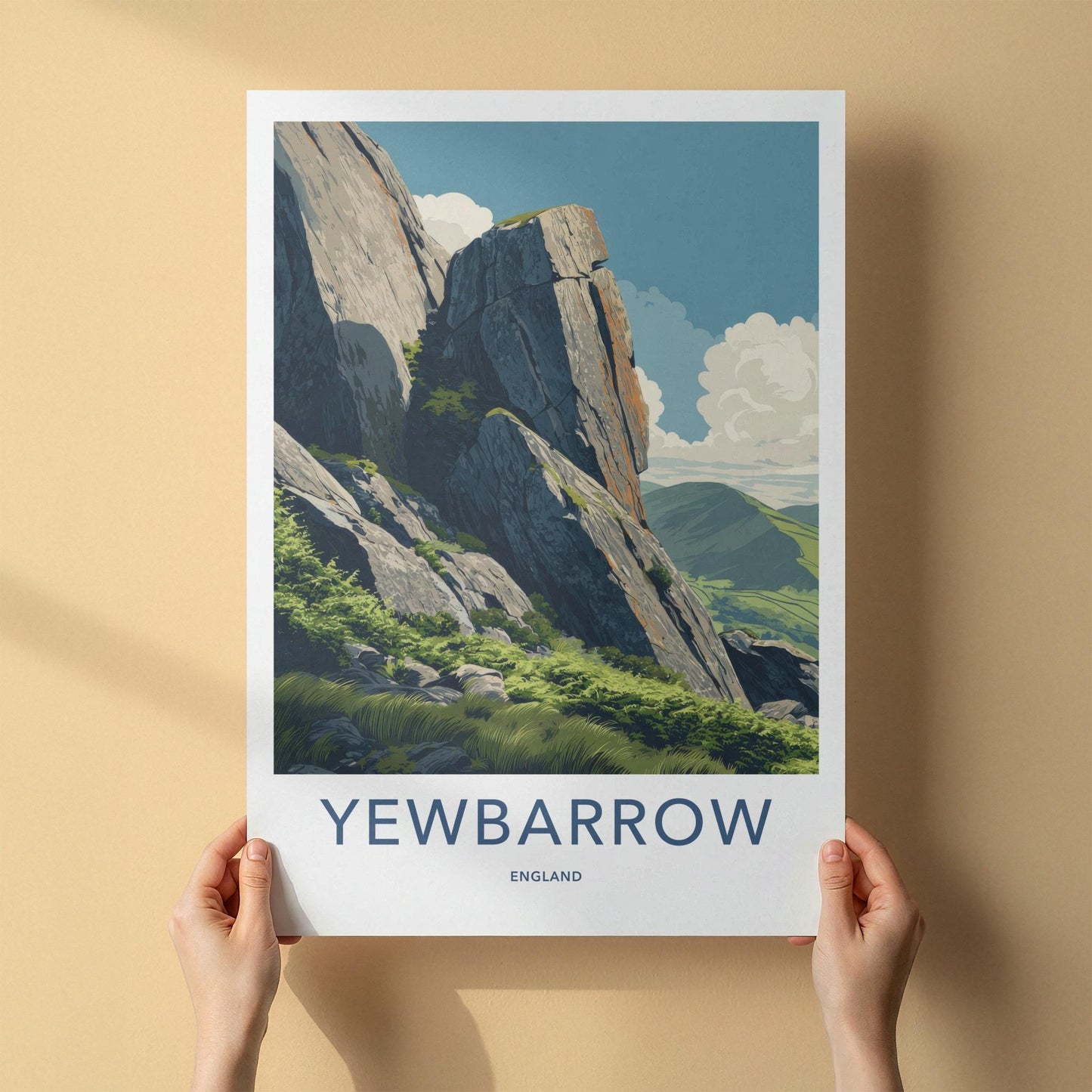 Yewbarrow Poster - England Travel Art - Rugged Mountain Landscape Home Decor