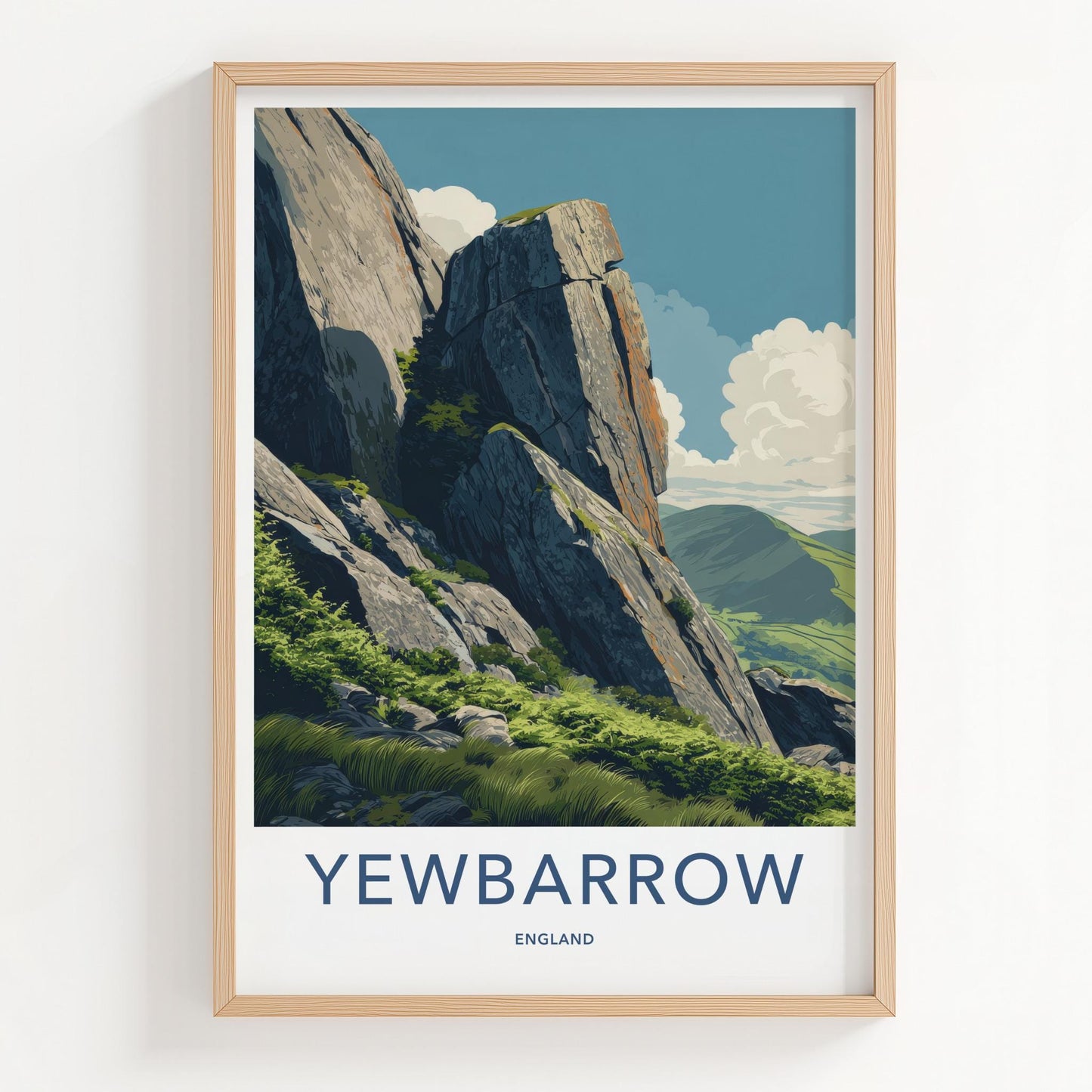 Yewbarrow Poster - England Travel Art - Rugged Mountain Landscape Home Decor