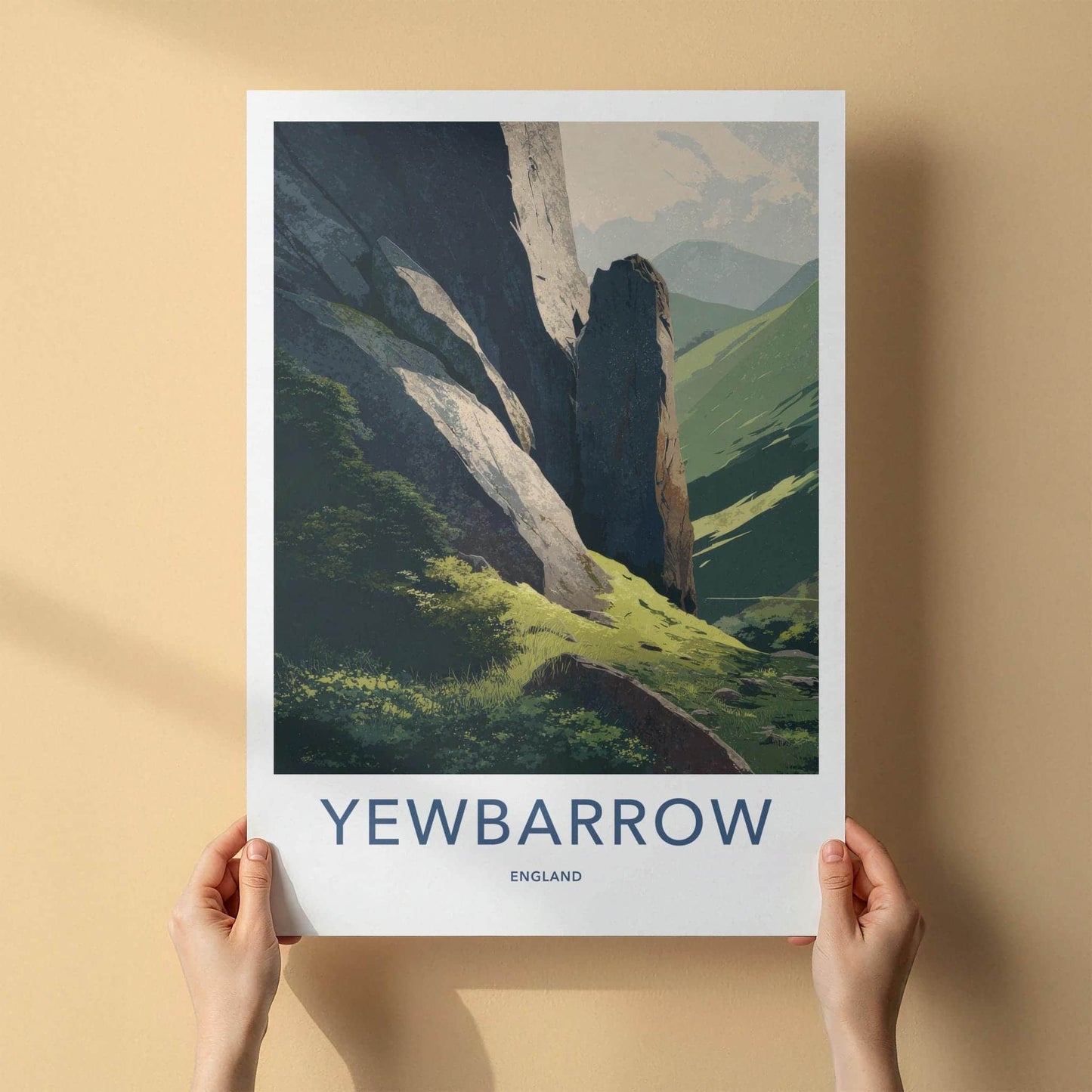 Yewbarrow Poster - England Travel Art - Rugged Mountain Landscape Wall Decor