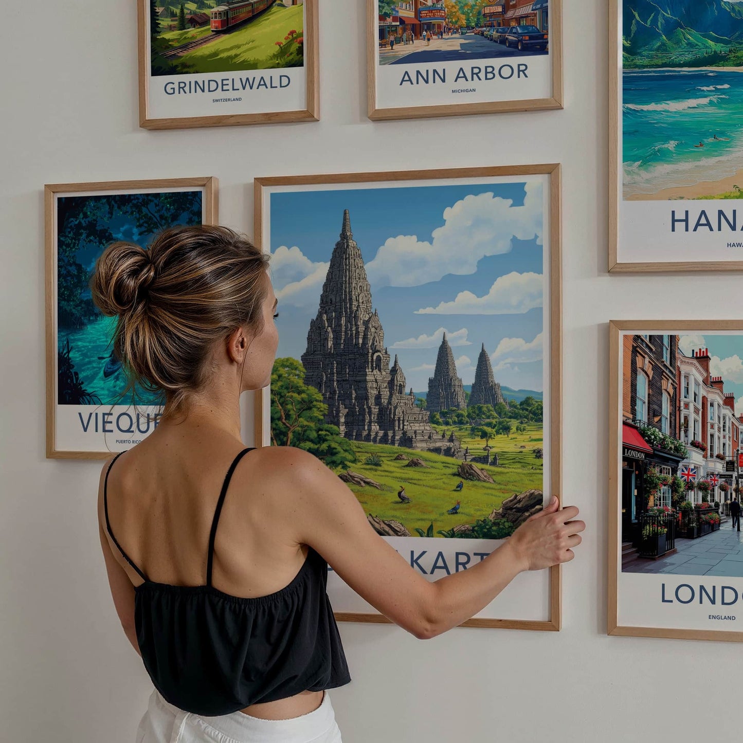 Yogyakarta Poster - Indonesia Travel Art - Ancient Stone Temples Wall Decor