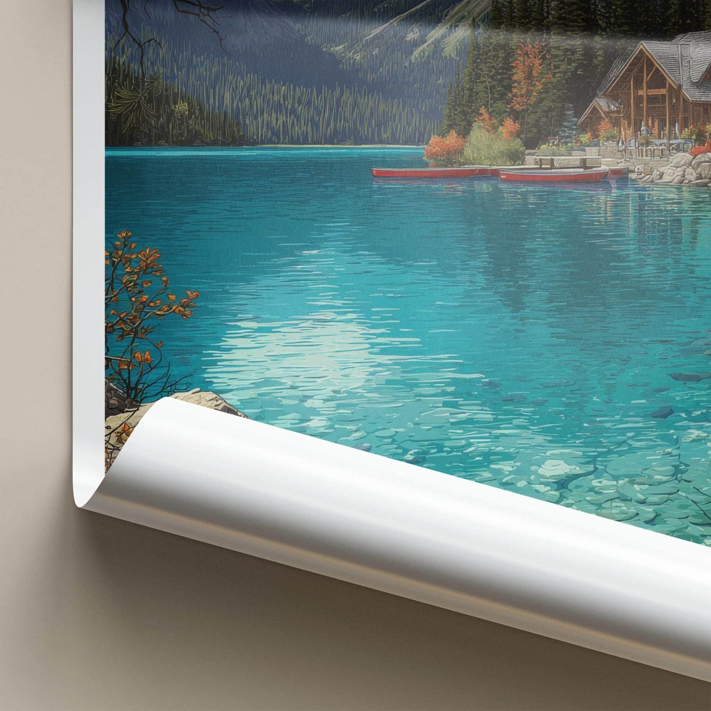 Yoho Poster - Canada Travel Art - Turquoise Lake Lodge Home Decor