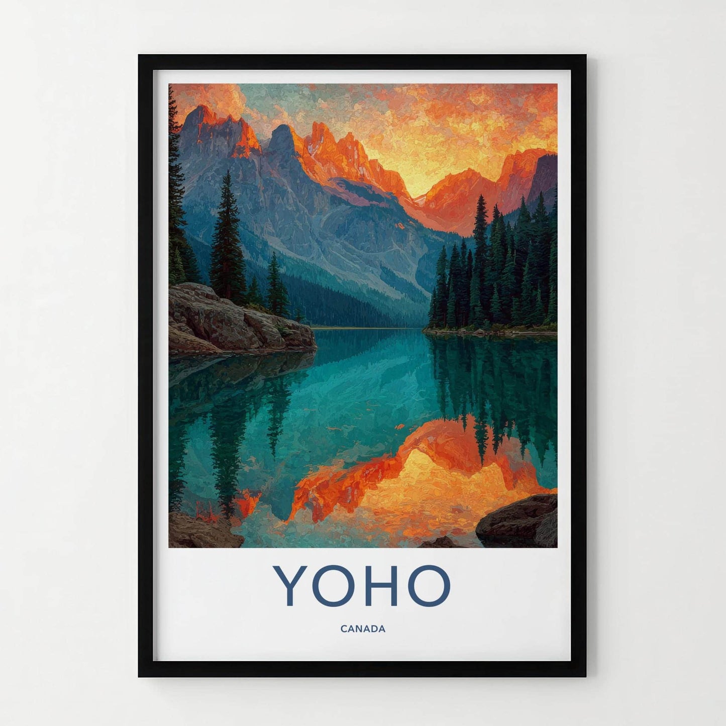 Yoho Poster - Canada Wall Art - Vibrant Alpine Reflection Home Decor