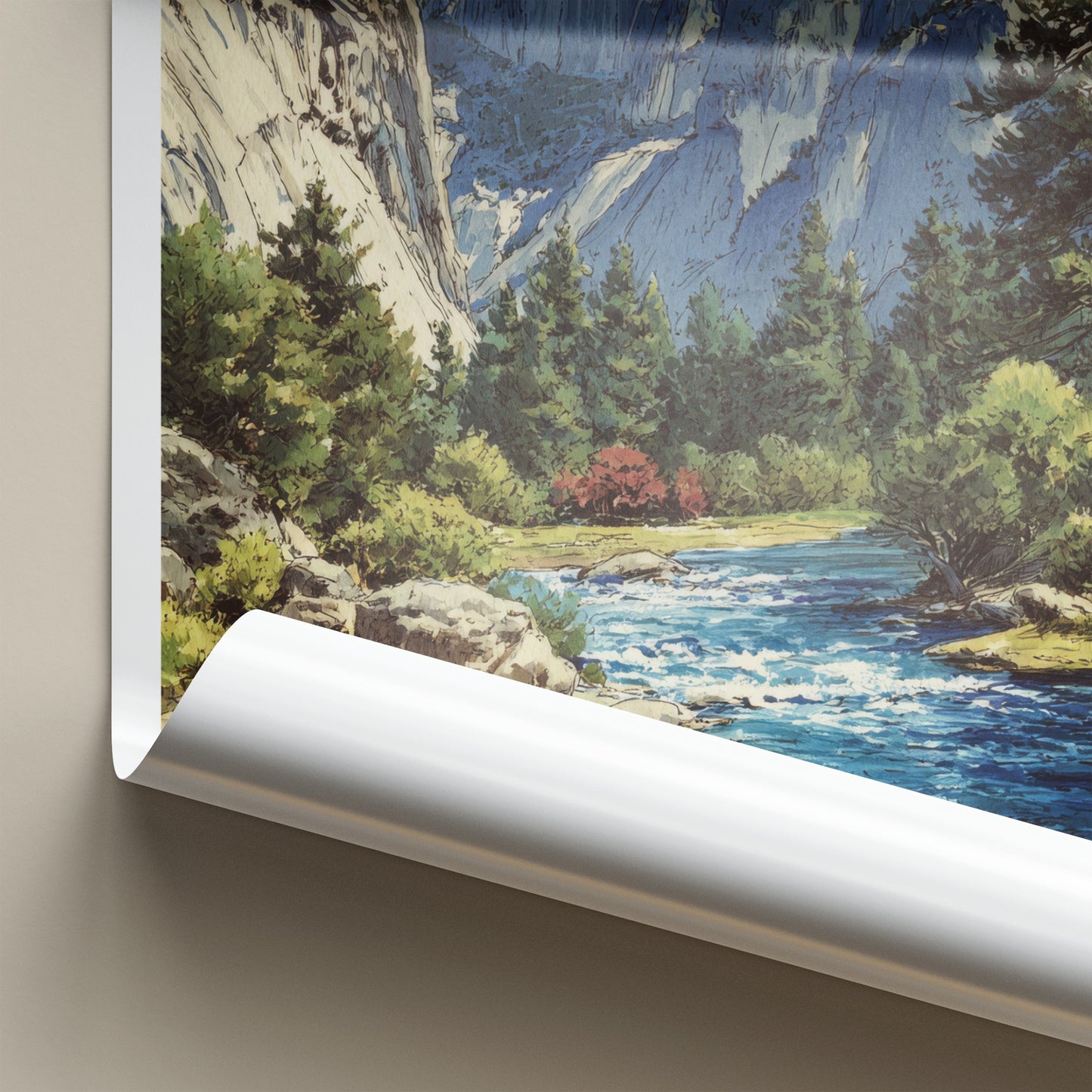 Yosemite Poster - California Wall Art - Half Dome River Wall Art