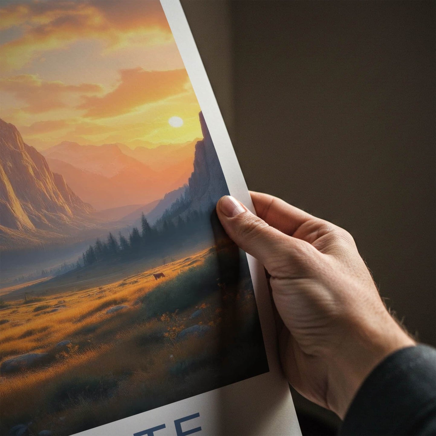 Yosemite Poster - California Wall Art - Valley Sunset Meadow Home Decor