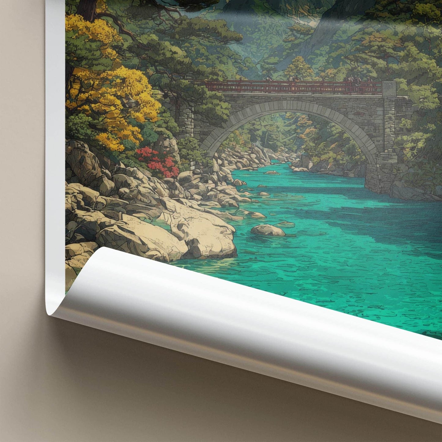 Yulong Xueshan Poster - China Travel Art - Lush River Valley Home Decor