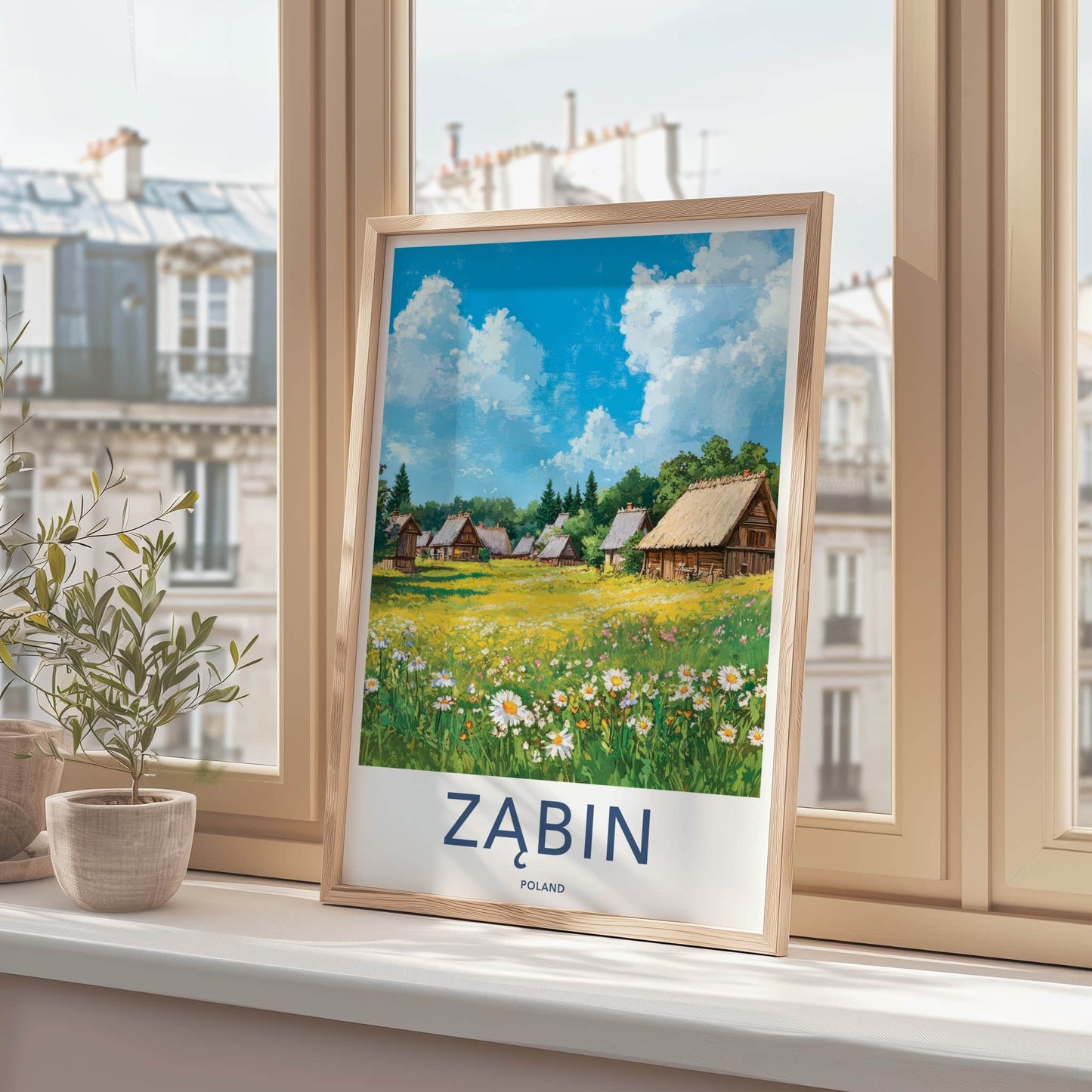 Zabin Poster - Poland Wall Art - Rustic Village Meadow Home Decor