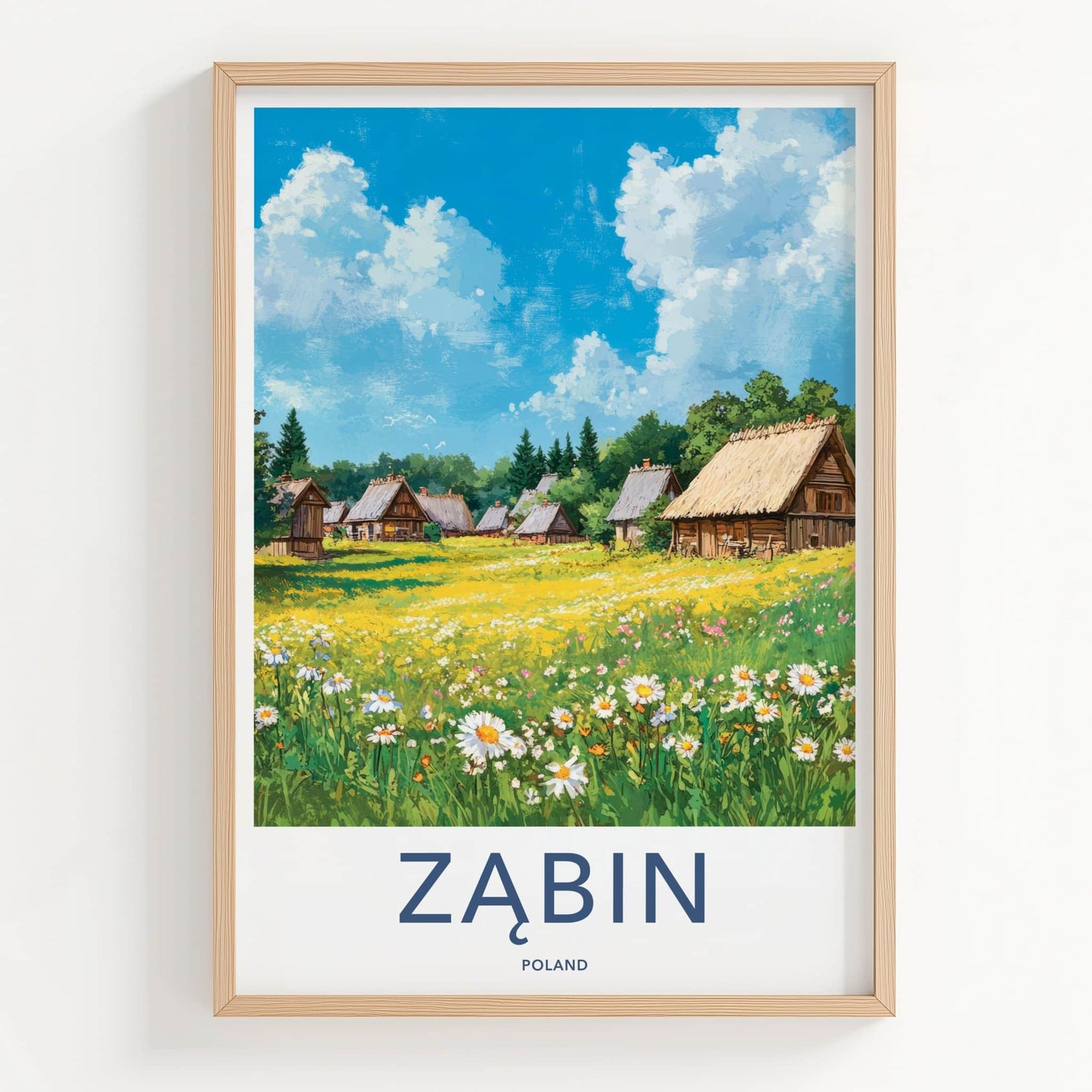 Zabin Poster - Poland Wall Art - Rustic Village Meadow Home Decor