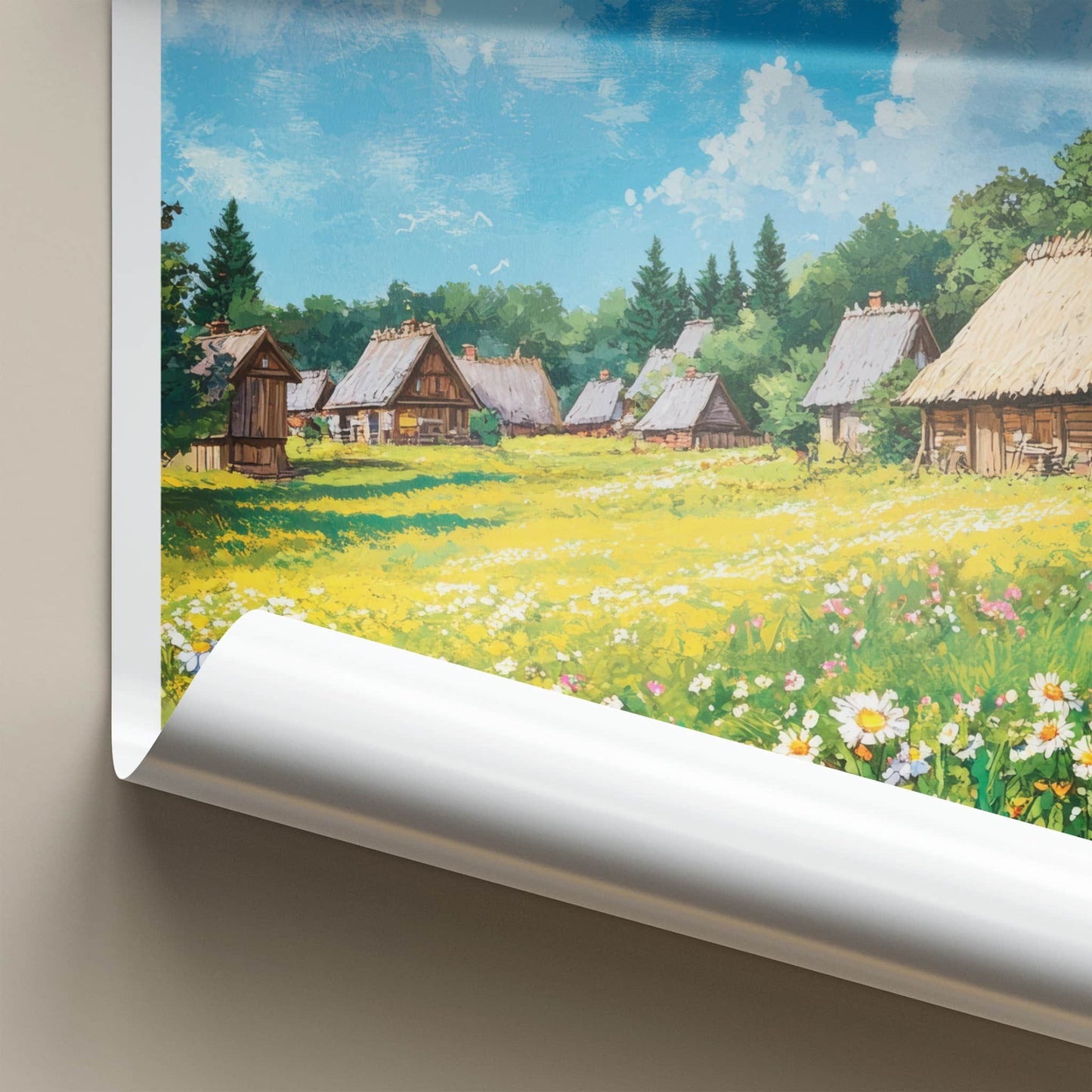 Zabin Poster - Poland Wall Art - Rustic Village Meadow Home Decor