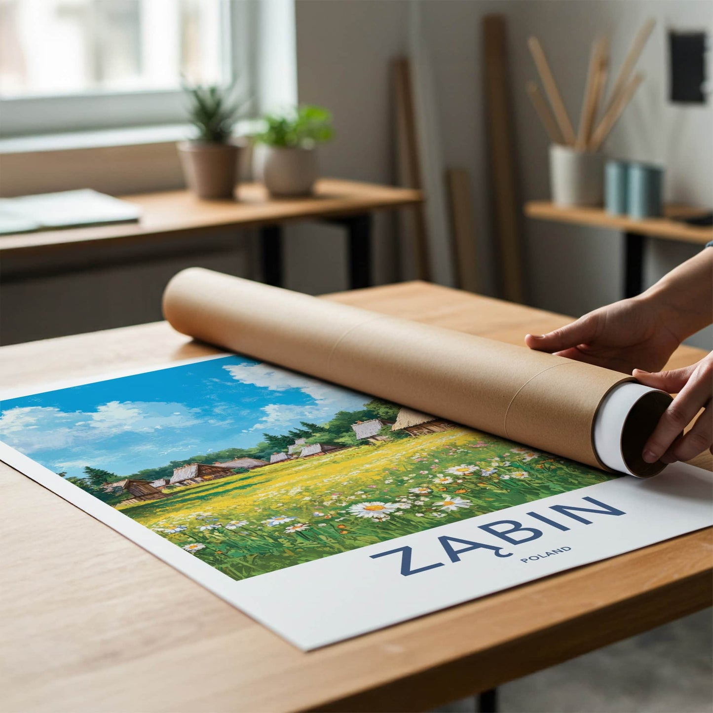 Zabin Poster - Poland Wall Art - Rustic Village Meadow Home Decor