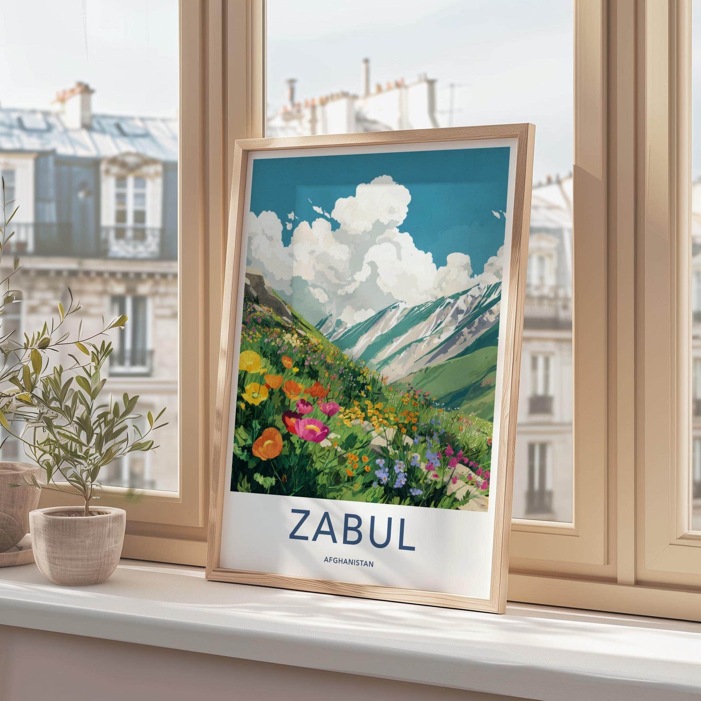 Zabul Poster - Afghanistan Travel Art - Vibrant Mountain Landscape Home Decor