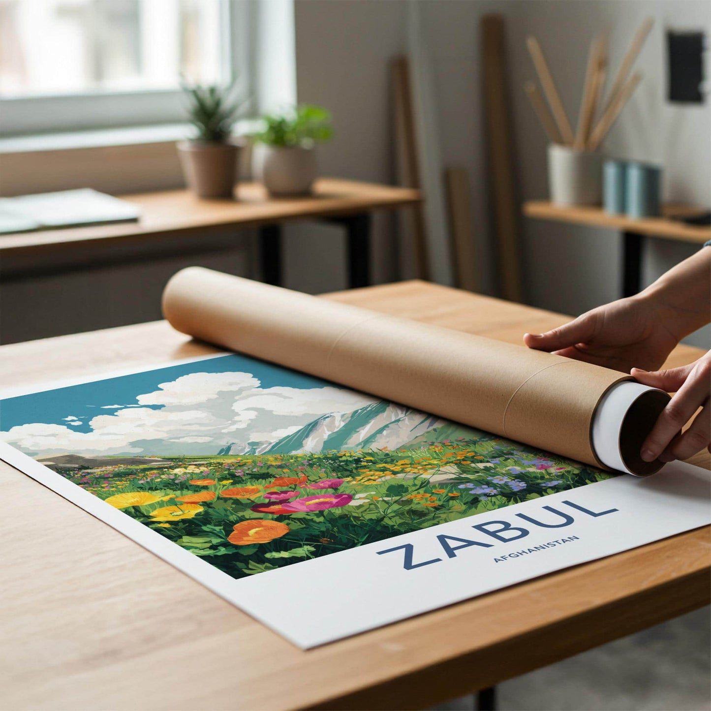 Zabul Poster - Afghanistan Travel Art - Vibrant Mountain Landscape Home Decor