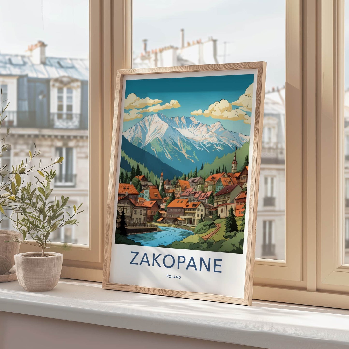 Zakopane Poster - Poland Travel Art - Alpine Village Scene Home Decor