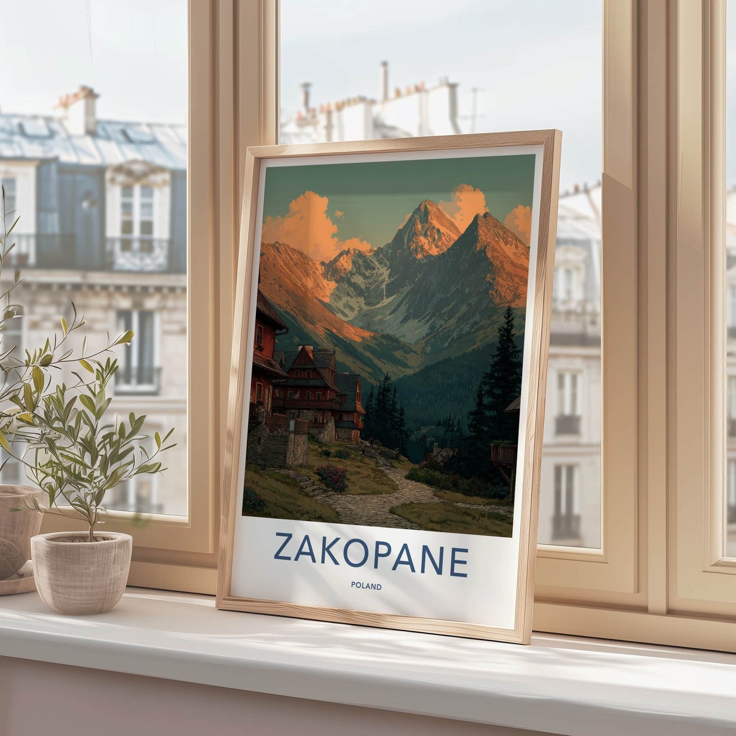 Zakopane Poster - Poland Travel Art - Mountain Village Scene Home Decor