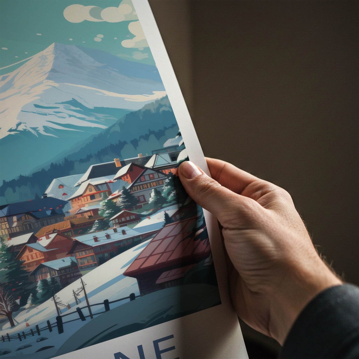 Zakopane Poster - Poland Travel Art - Winter Mountain Village Home Decor