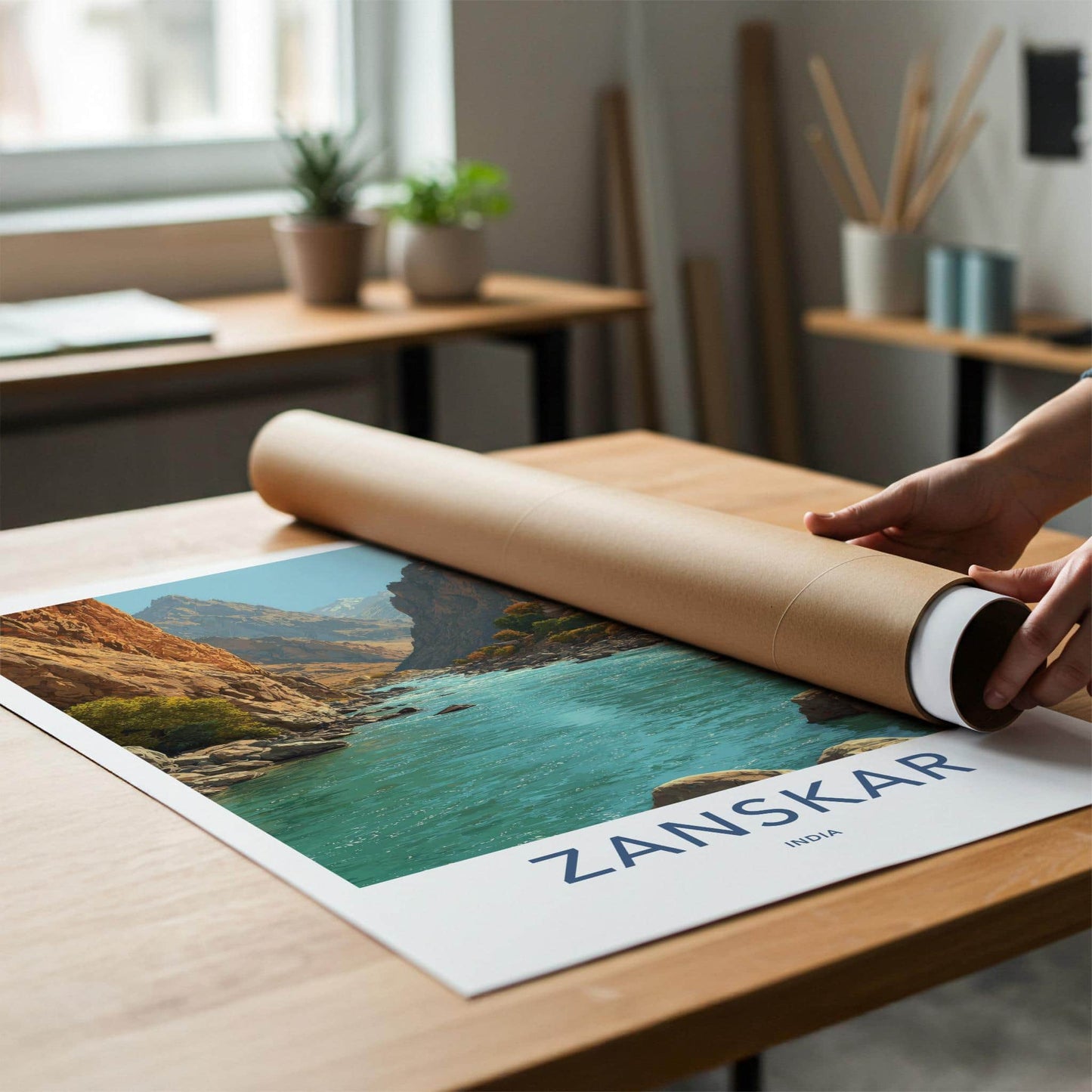 Zanskar Poster - India Travel Print - Ladakh Canyon River Lounge Decor