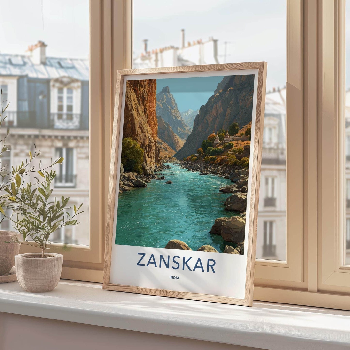 Zanskar Poster - India Travel Print - Ladakh Canyon River Lounge Decor