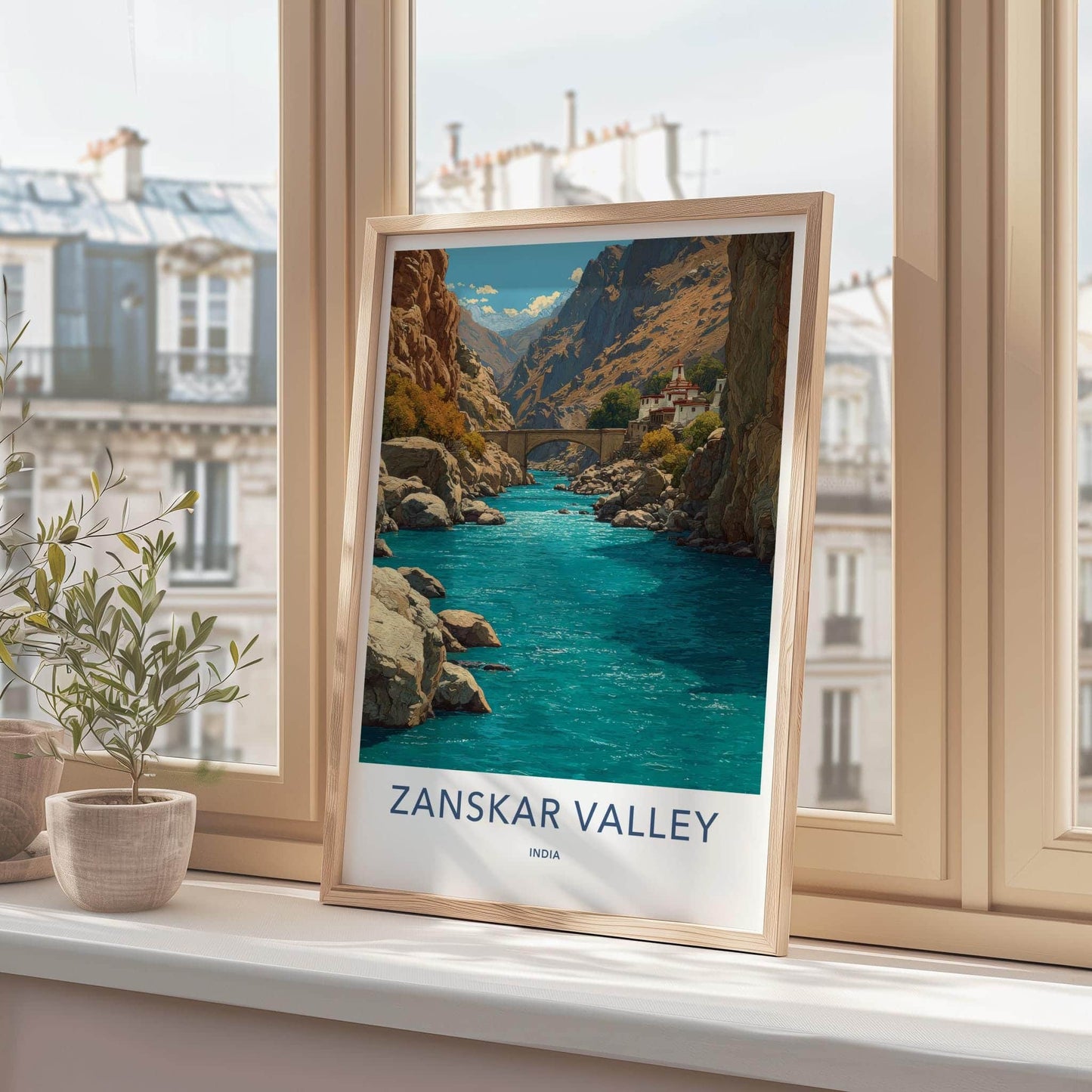 Zanskar Valley Poster - India Art Print - Ladakh Blue River Canyon Home Decor