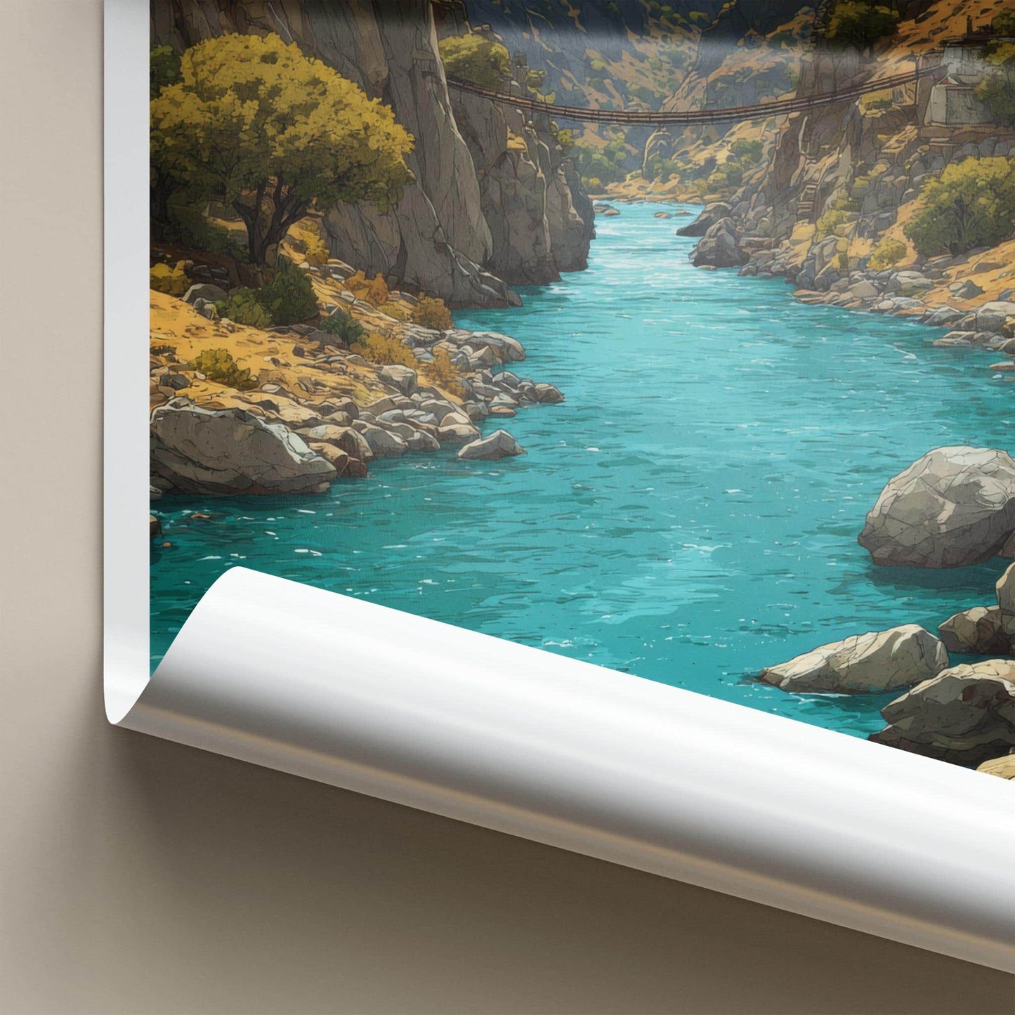 Zanskar Valley Poster - India Travel Art - Ladakh Turquoise River Canyon Wall Decor