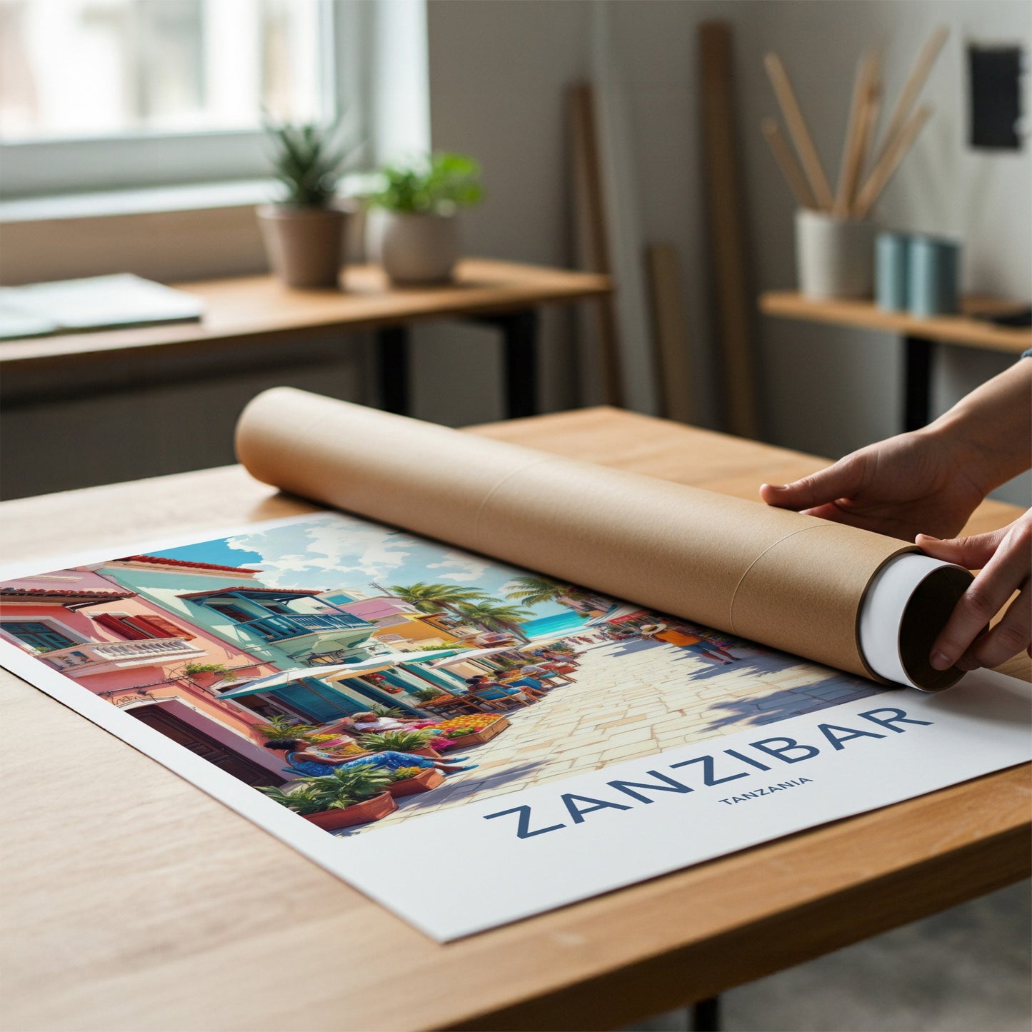 Zanzibar Poster - Tanzania Travel Print - Vibrant Island Marketplace Home Decor