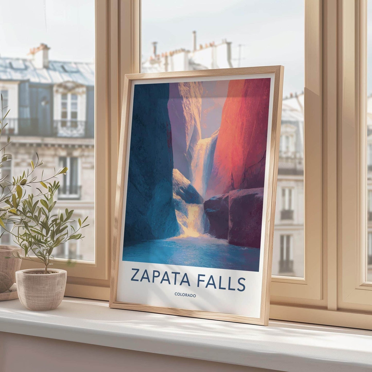 Zapata Falls Poster - Colorado Wall Art - Colorful Canyon Falls Home Decor