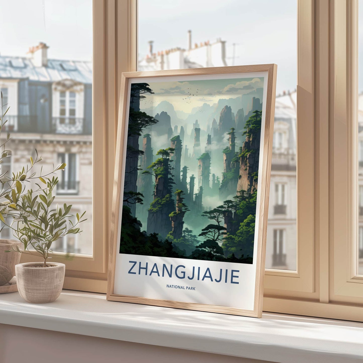 Zhangjiajie National Park Poster - China Wall Art - Misty Mountain Peaks Home Decor