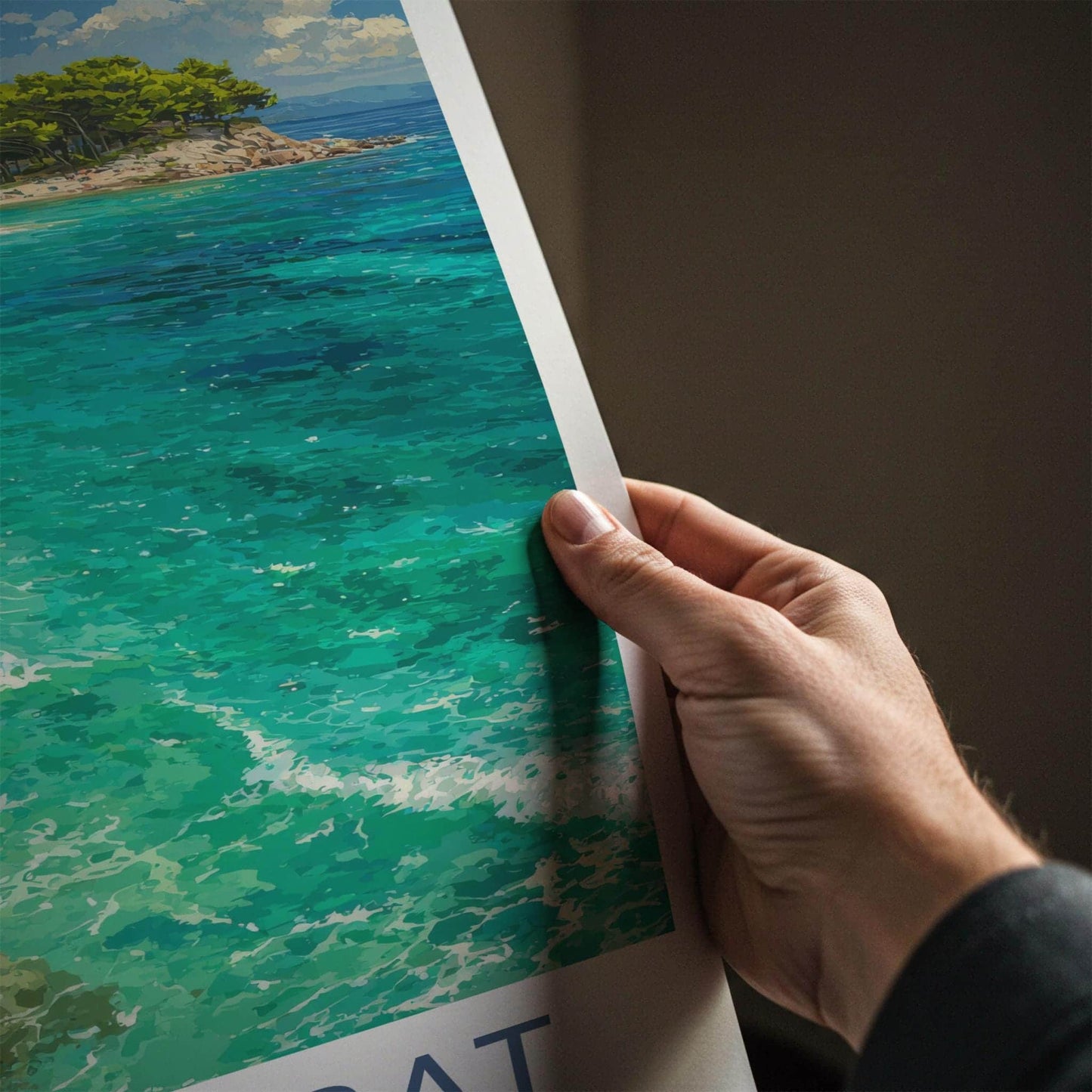 Zlatni Rat Poster - Croatia Travel Art - Pine Tree Cove Home Decor