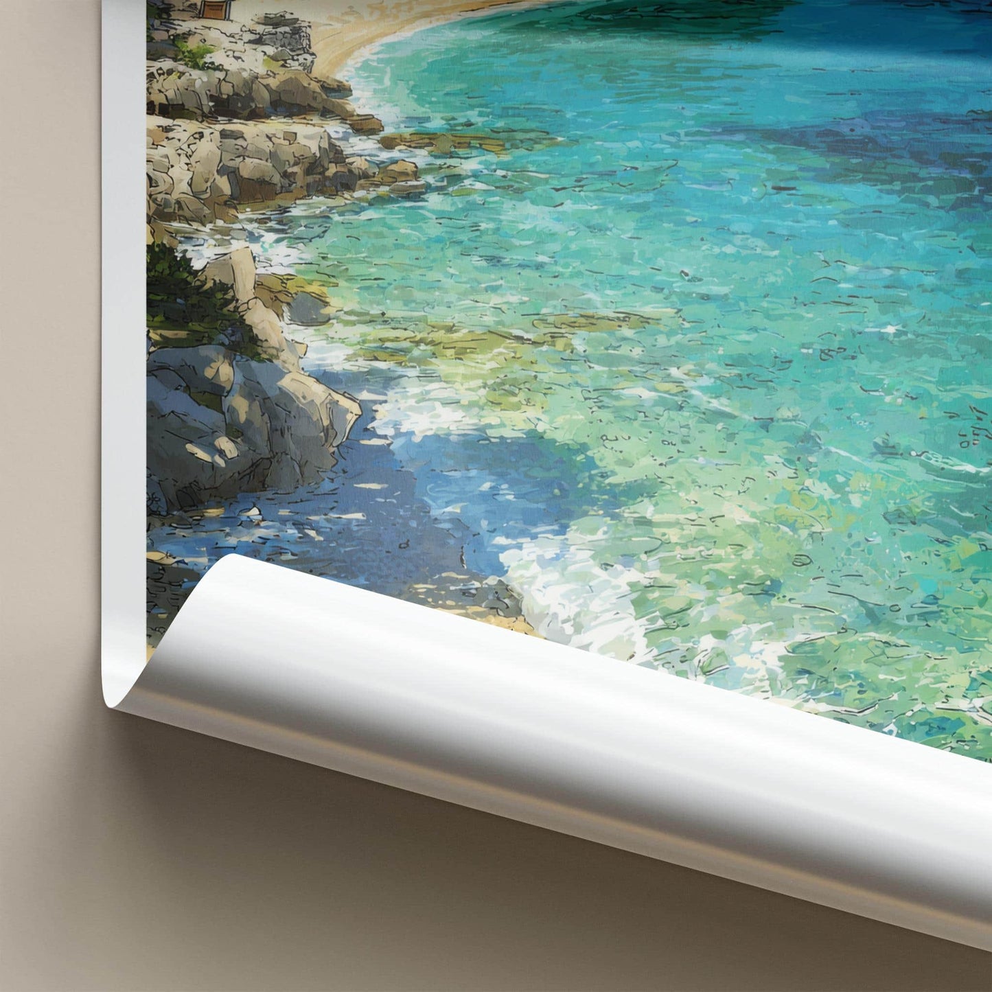 Zlatni Rat Poster - Croatia Travel Print - Golden Beach Water Home Decor