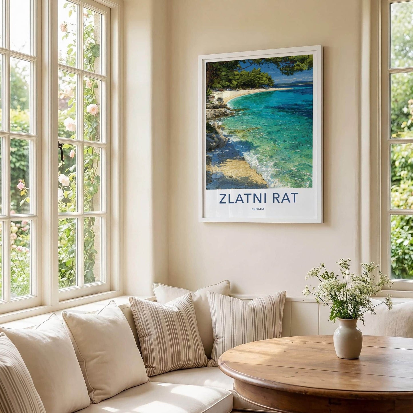Zlatni Rat Poster - Croatia Travel Print - Golden Beach Water Home Decor