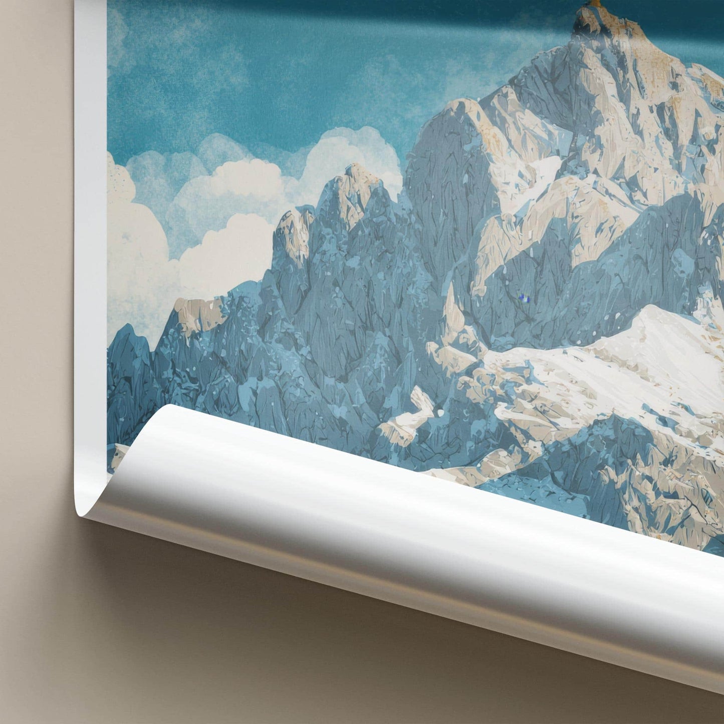 Zugspitze Poster - Germany Travel Art - Golden Cross Peak Home Decor