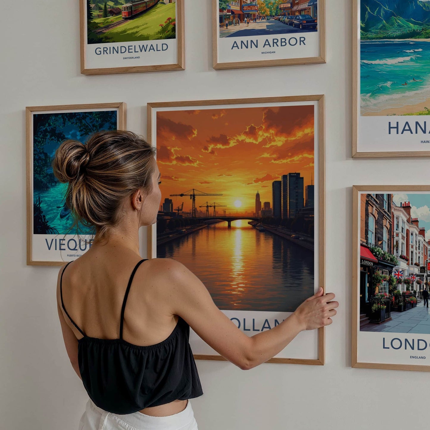 ZUID-HOLLAND Poster - NETHERLANDS Travel Art - Vibrant Sunset Reflections Home Decor