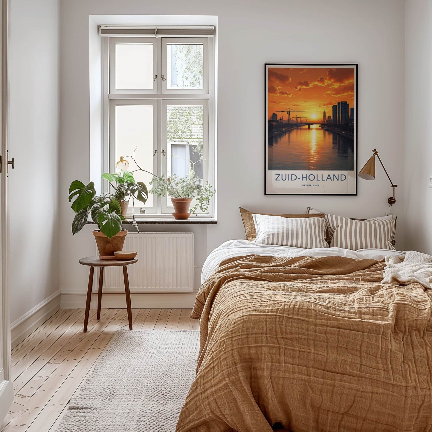 ZUID-HOLLAND Poster - NETHERLANDS Travel Art - Vibrant Sunset Reflections Home Decor