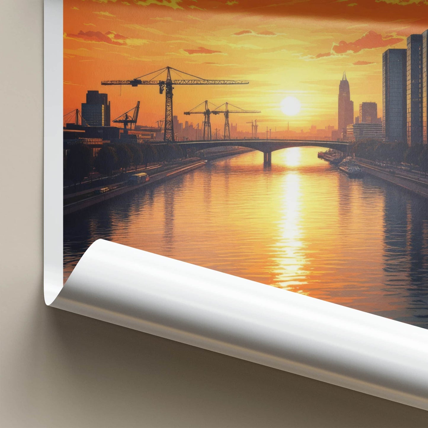 ZUID-HOLLAND Poster - NETHERLANDS Travel Art - Vibrant Sunset Reflections Home Decor