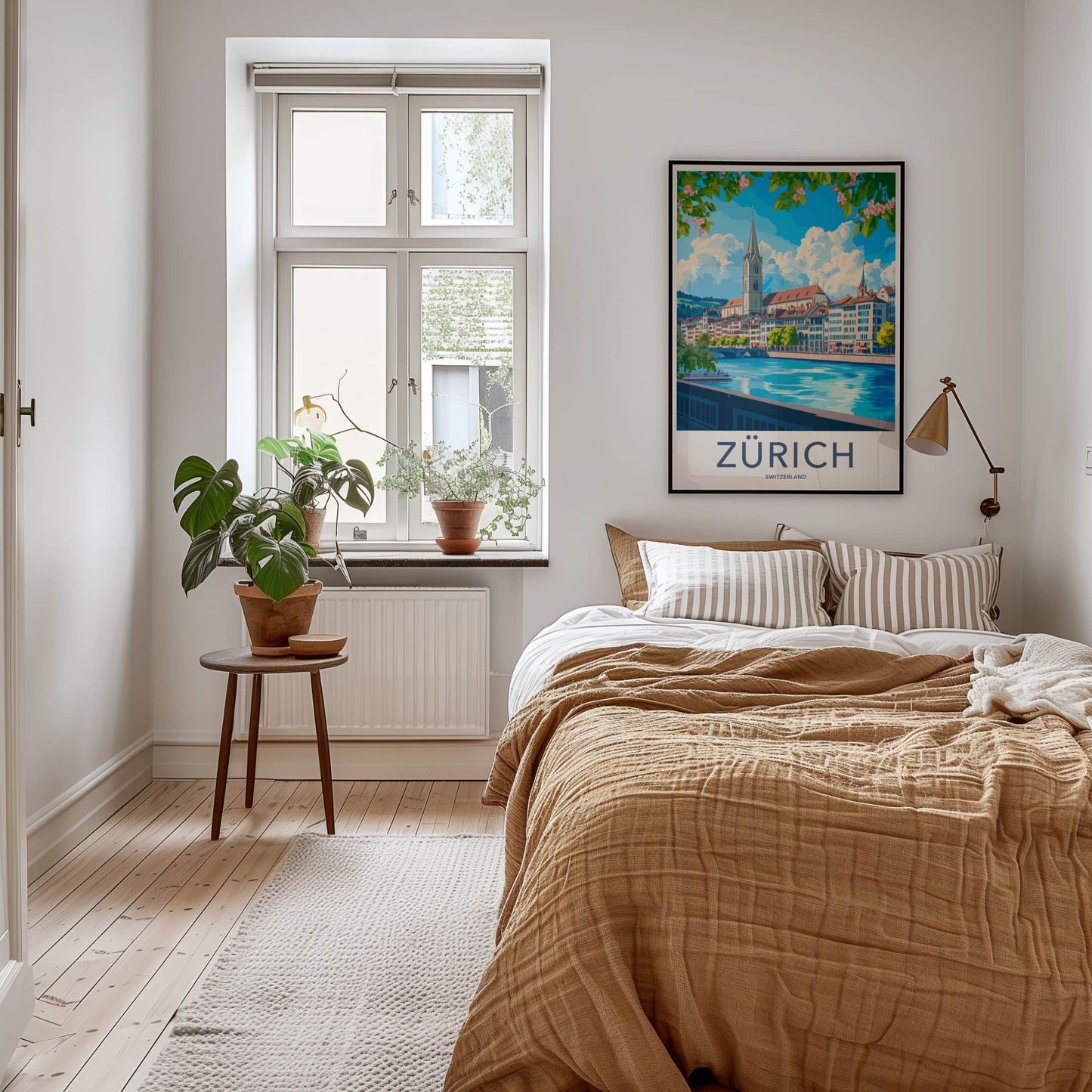 Zurich Poster - Switzerland Travel Art - Blossom River City Home Decor