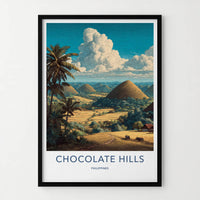 Chocolate Hills Poster Philippines Rolling Hills Palm Tree