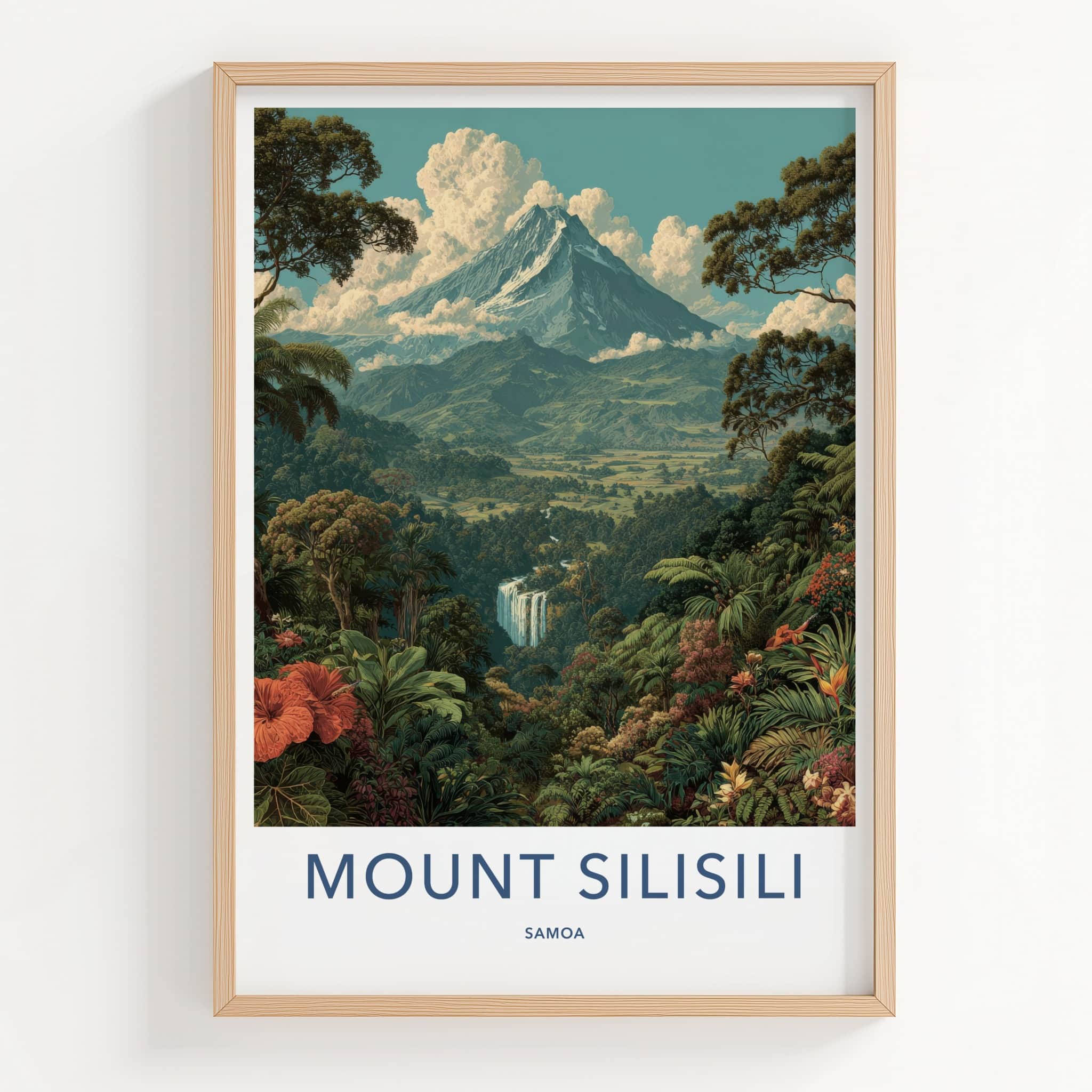 Mount Silisili Poster - Samoa Snow Capped Volcano