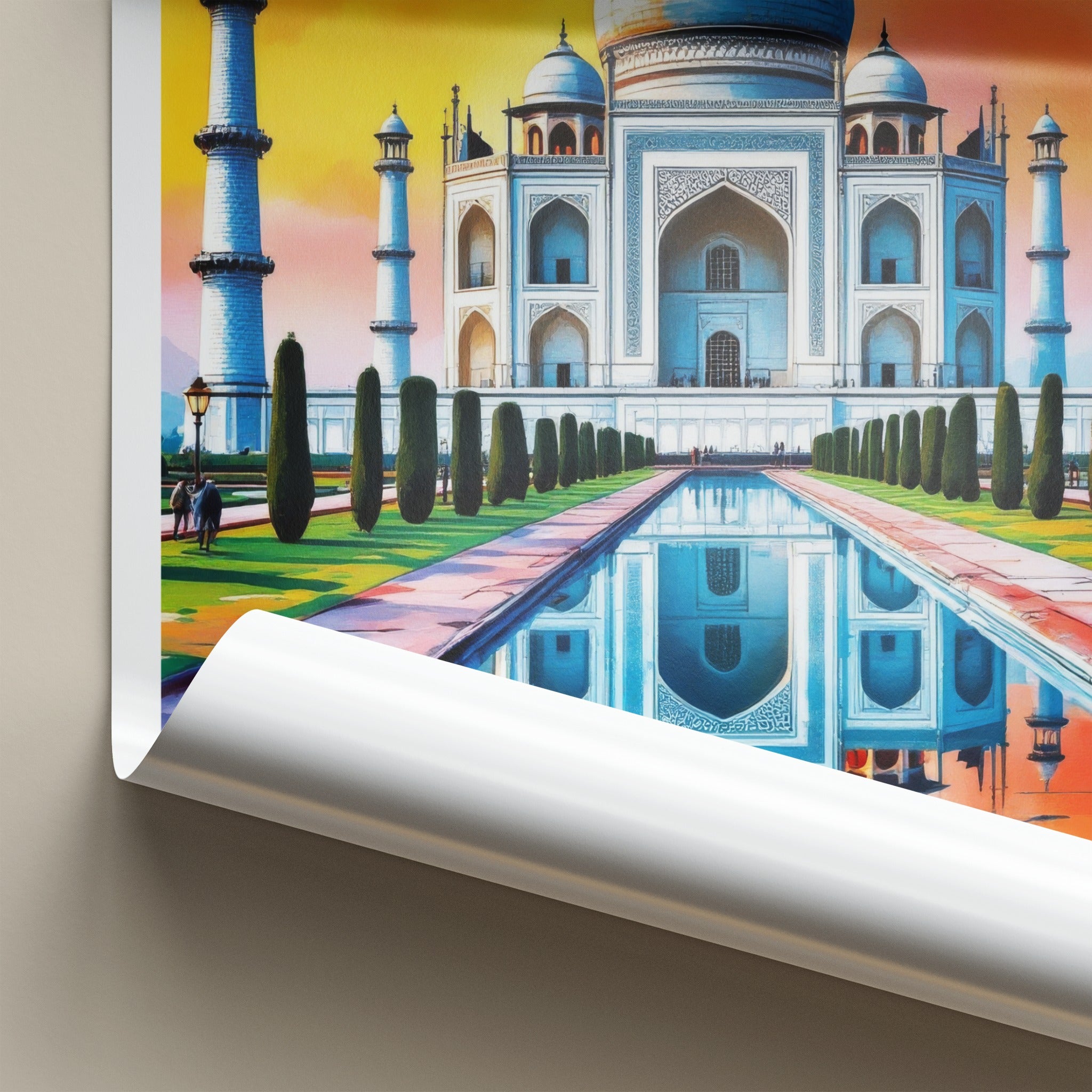 Taj Mahal Poster - India Uttar Pradesh Water Reflection
