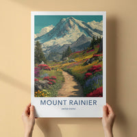 Mount Rainier Poster - Washington Travel Art