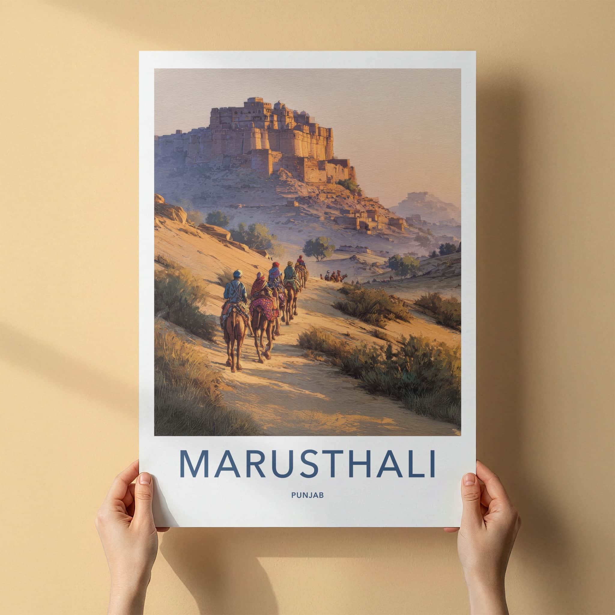 Marusthali Poster - India Punjab Fortress Sunset