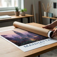 Manhattan Poster New York Empire Building City Travel Art